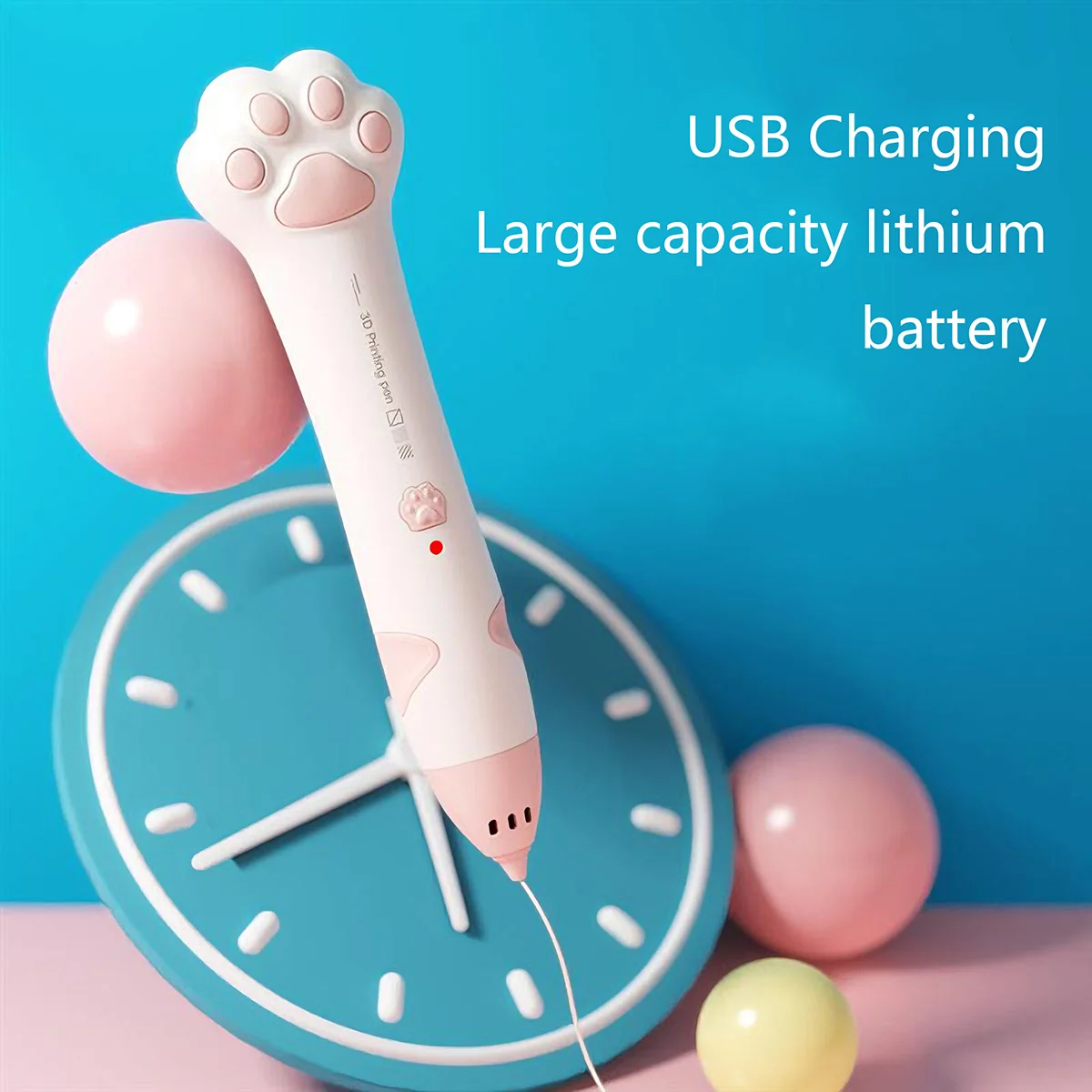 قلم طباعة ثلاثي الأبعاد قابل لإعادة الشحن، درجة حرارة منخفضة، شحن USB، قلم جرافيتي ثلاثي الأبعاد، قلم رسم فني ثلاثي الأبعاد هدية عيد ميلاد #2