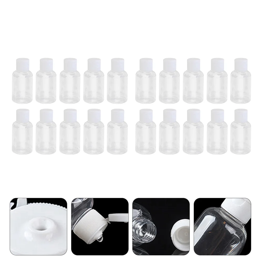 

20 Pcs Flip-top Bottle Clamshell Empty Refillable Squeeze Bottles Travel Dispenser Container Plastic