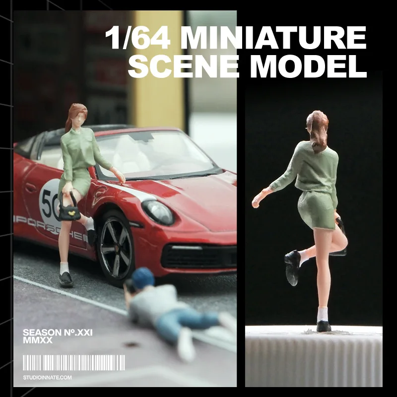 1:64 Anime Mini Pop meisje Figuur Model miniatuur Fotografie rekwisieten Scène Model DIY Zand tafel landschapsarchitectuur ornament Gift