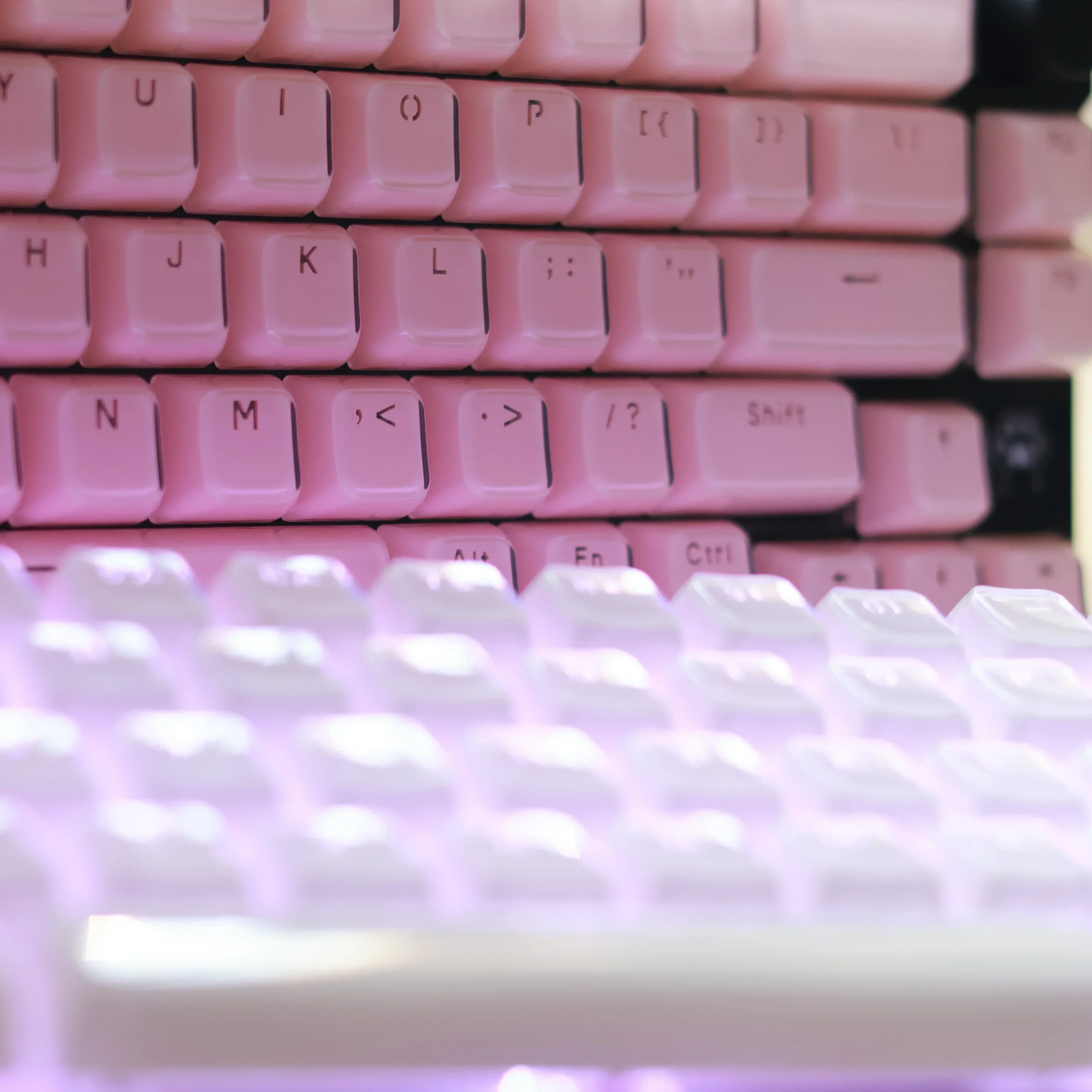 Translucent Keycaps 135 Keys Mechanical Keyboard for Alice Pink Layout MDA Profile White Keycaps DIY Backlit Jelly Crystal