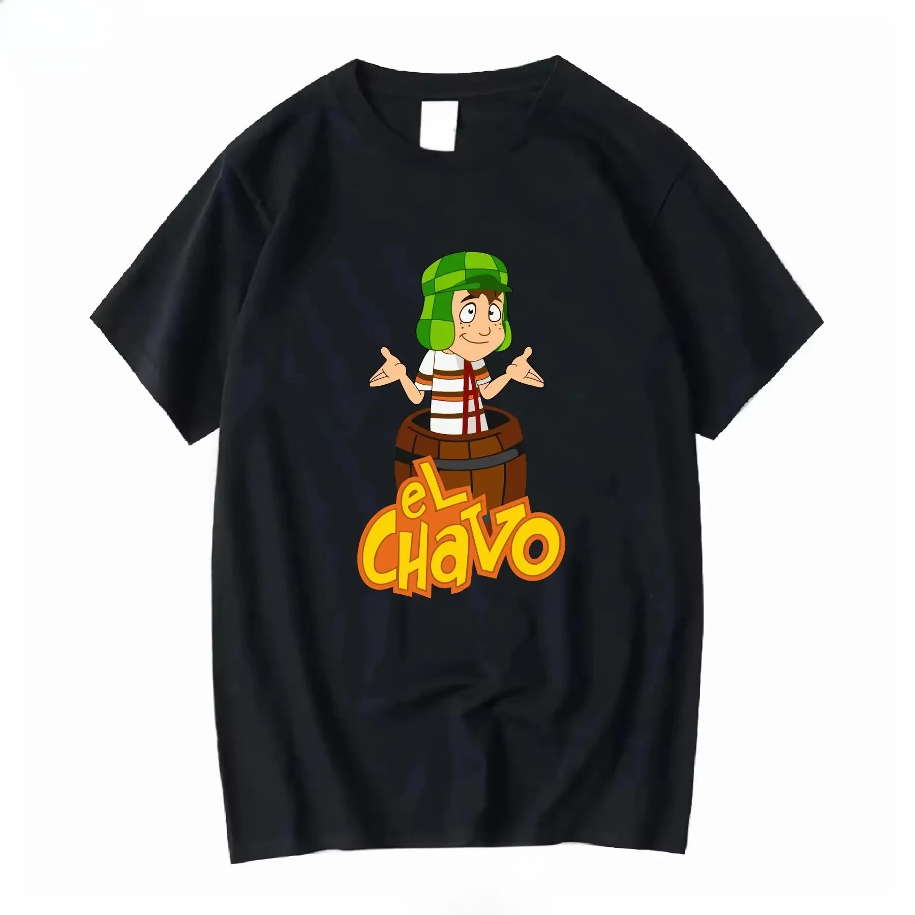 Camiseta El Chavo del 8, estilo vintage, lavada, versátil, informal, ligeramente suave, manga larga o corta