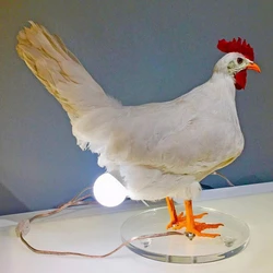 Cross-border New Easter White Rooster Light Imitation Chicken Decoration Resin Design Lamp Bulb