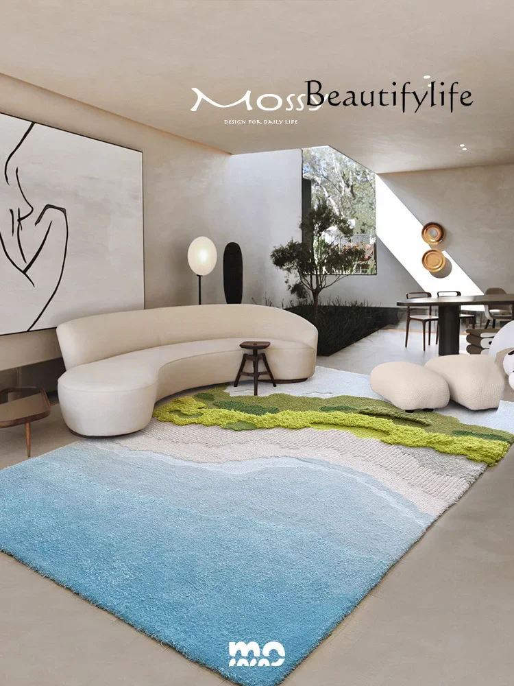 Handmade Light Luxury Creative Carpet Living Room Coffee Table New Zealand Wool Bedroom Bedside Blanket