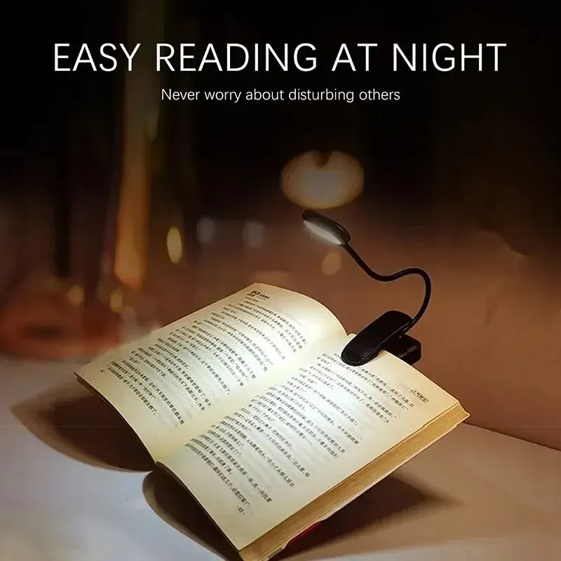 Adjustable LED Clip-On Book Lamp Table Battery Powered Flexible Study Learning Desk Lamp Portable Bedroom Reading Night Light