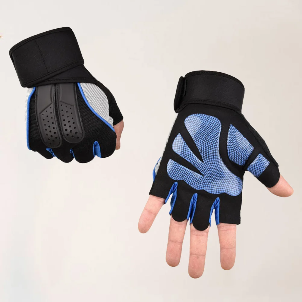 

1 Pair Anti-Slip Sports Gloves 3D Palm Design For Weight Lifting Workout Fitness Training Shorty Gloves With Wrist Wrap Gym