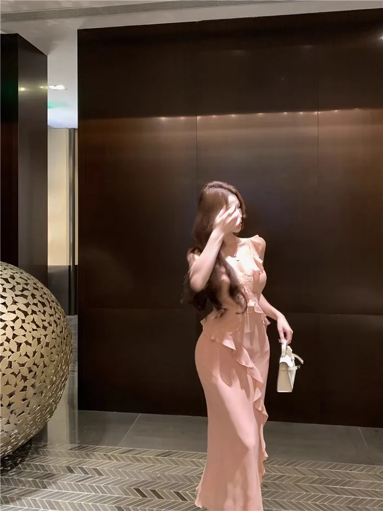 Vestidos sem mangas vestido feminino pescoço primavera boêmio crochê bloqueando fofo em camadas vestido a linha doce suave mori menina elegante