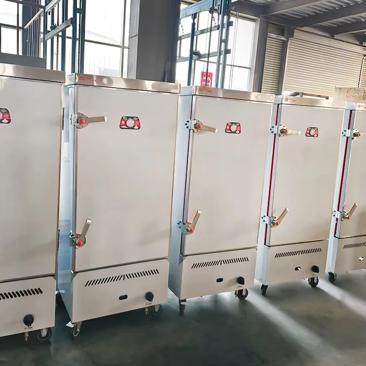 Jakarta  Factory Price Manufacturer Supplier Industrial Food Steamer 12 Trays Gas Rice Steamer Cabinet Cooker Machine
