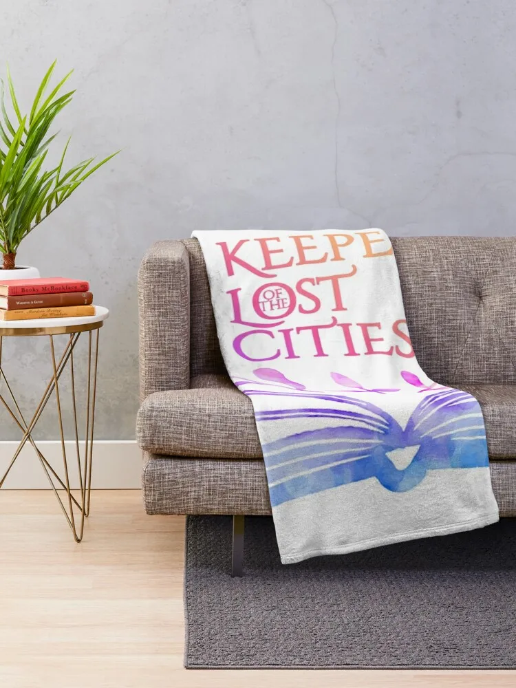 Keeper of the Lost Cities Watercolor Bookish Design Throw Blanket Hairy Sofa Flannel Fabric Blankets