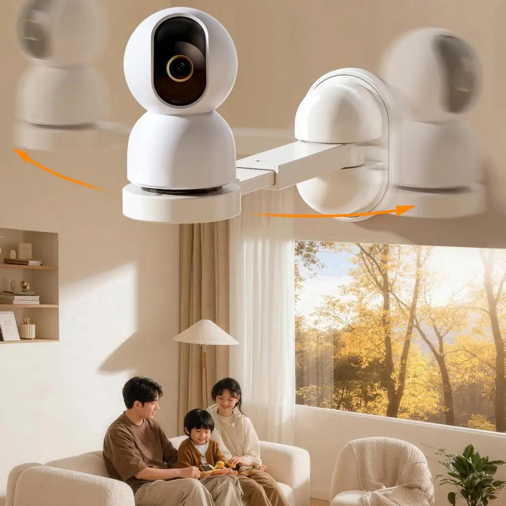 

Universal Camera Mount Camera Bracket with 180° Rotation Telescopic Adjustment Mount No-drill Installation Stand for Home