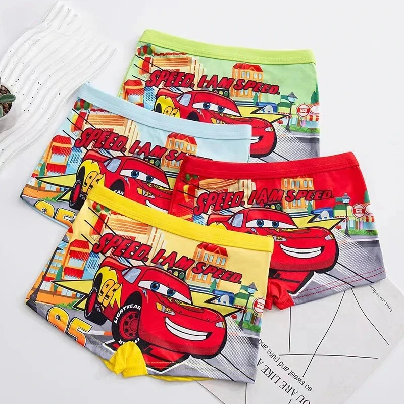 4 Stück Anime DSN Cars Unterhosen McQueen Cars Cosplay Slips Cartoon Baumwollunterwäsche Kawaii Boxershorts Geschenk – Detail 1