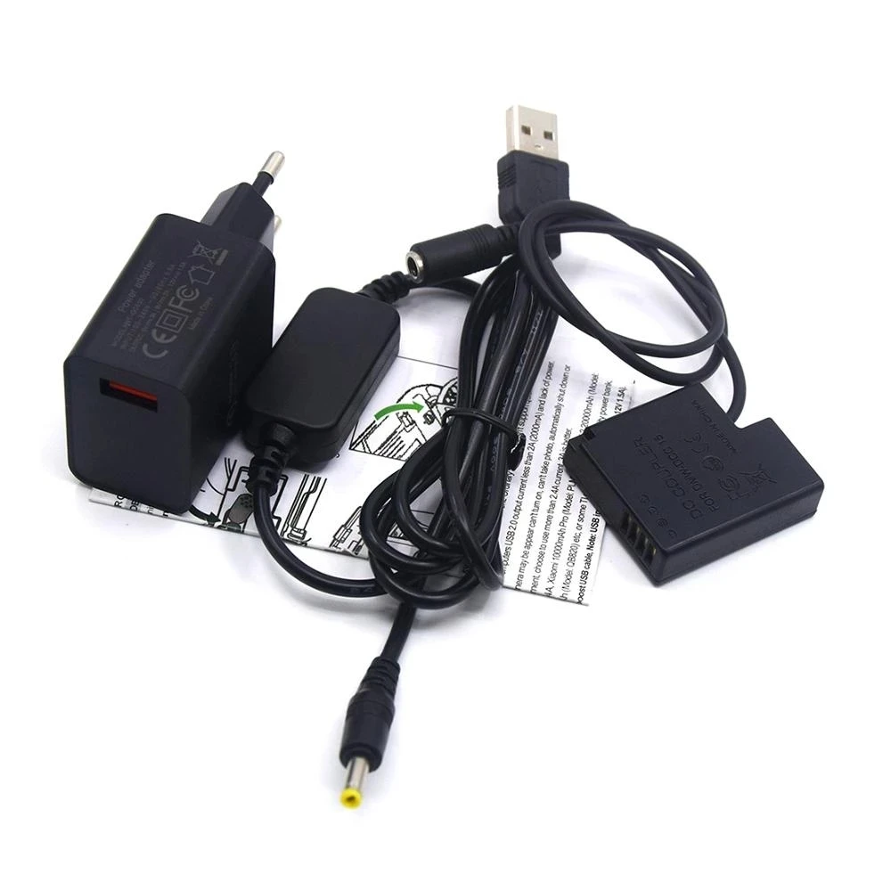 DMW-DCC15 BLH7E BLH7 مقرنة وهمية بطارية + USB محول الطاقة كابل شاحن لباناسونيك DMC-GM1 GM5 GF7 GF8 GF9 LX10 LX15 GF9KGK