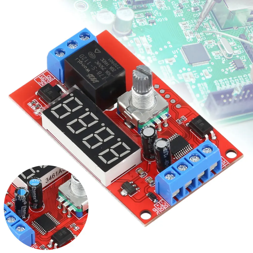 Timer Delay Trigger Switch DC5V/12V/24V Time-Delayed Trigger Timing Switch Relays Board Adjustable for Motor Control