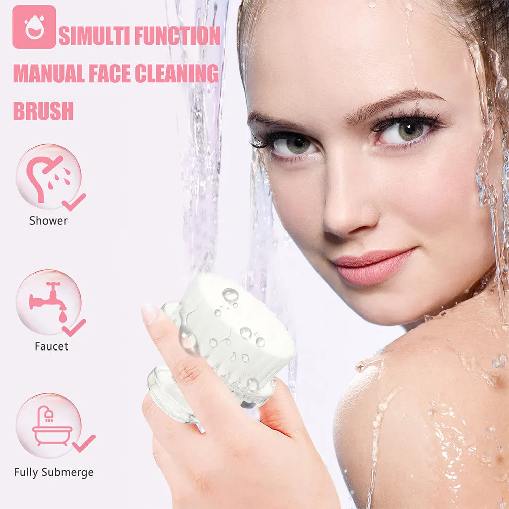 2pcs Portable Facial Cleaning Brush Premium Pp Material Deep Pore Cleansing Exfoliating Face Skin Care Tool Travel Convenient
