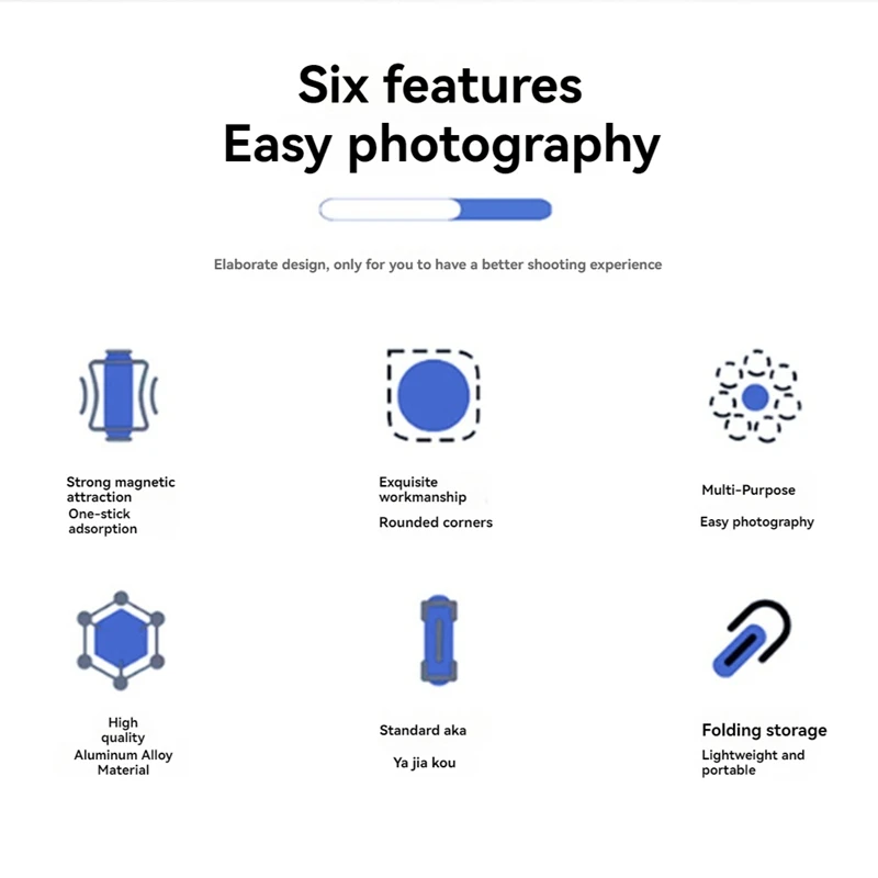 โทรศัพท์แม่เหล็กแบบพับได้ขาตั้งขาตั้งกล้อง Selfie Stick เดสก์ท็อปผู้ถือโทรศัพท์แม่เหล็กสําหรับการถ่ายภาพวิดีโอ Vlog Livestreaming