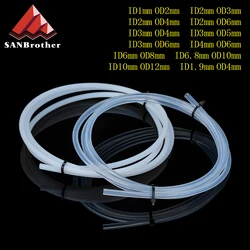 3D Printer parts 1Meter extruder PTFE Tube Clear PiPe PFA For V5/V6 1.75mm/3mm ID 2/3/4/6mm OD 4mm Extruder J-head hotend
