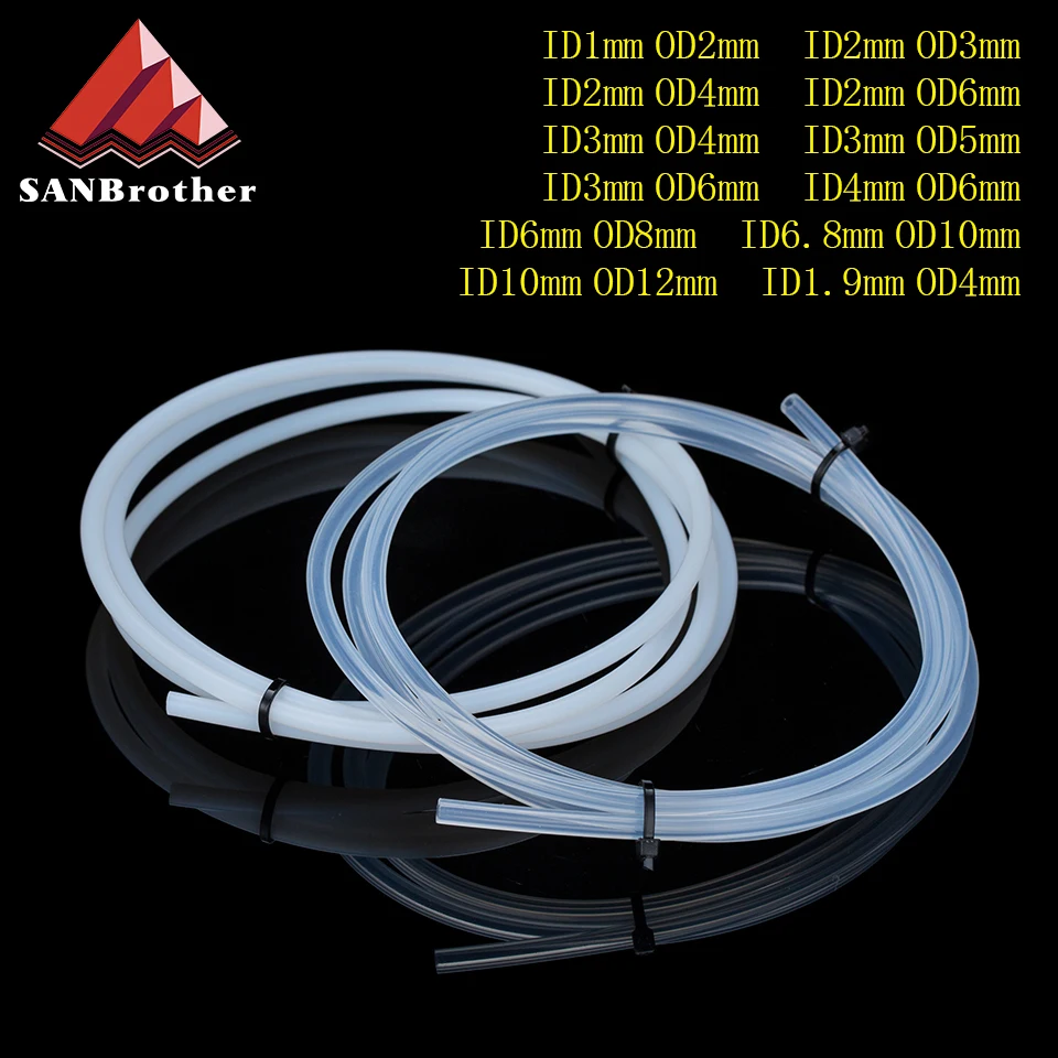 3D Printer parts 1Meter extruder PTFE Tube Clear PiPe PFA For V5/V6 1.75mm/3mm ID 2/3/4/6mm OD 4mm Extruder J-head hotend