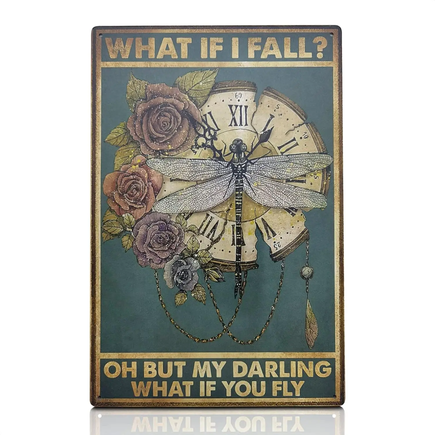 Metal Tin Signs Vintage Retro Fall Wall Decor for Home - Retro Metal Signs Vintage What If I Fall What If You Fly Sign Tin Metal