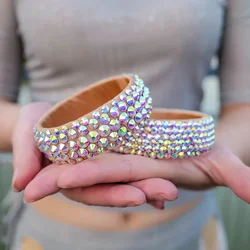 Bracelet ouvert en diamant avec biscuits, brassard de danse du ventre, bijoux de séparés euse