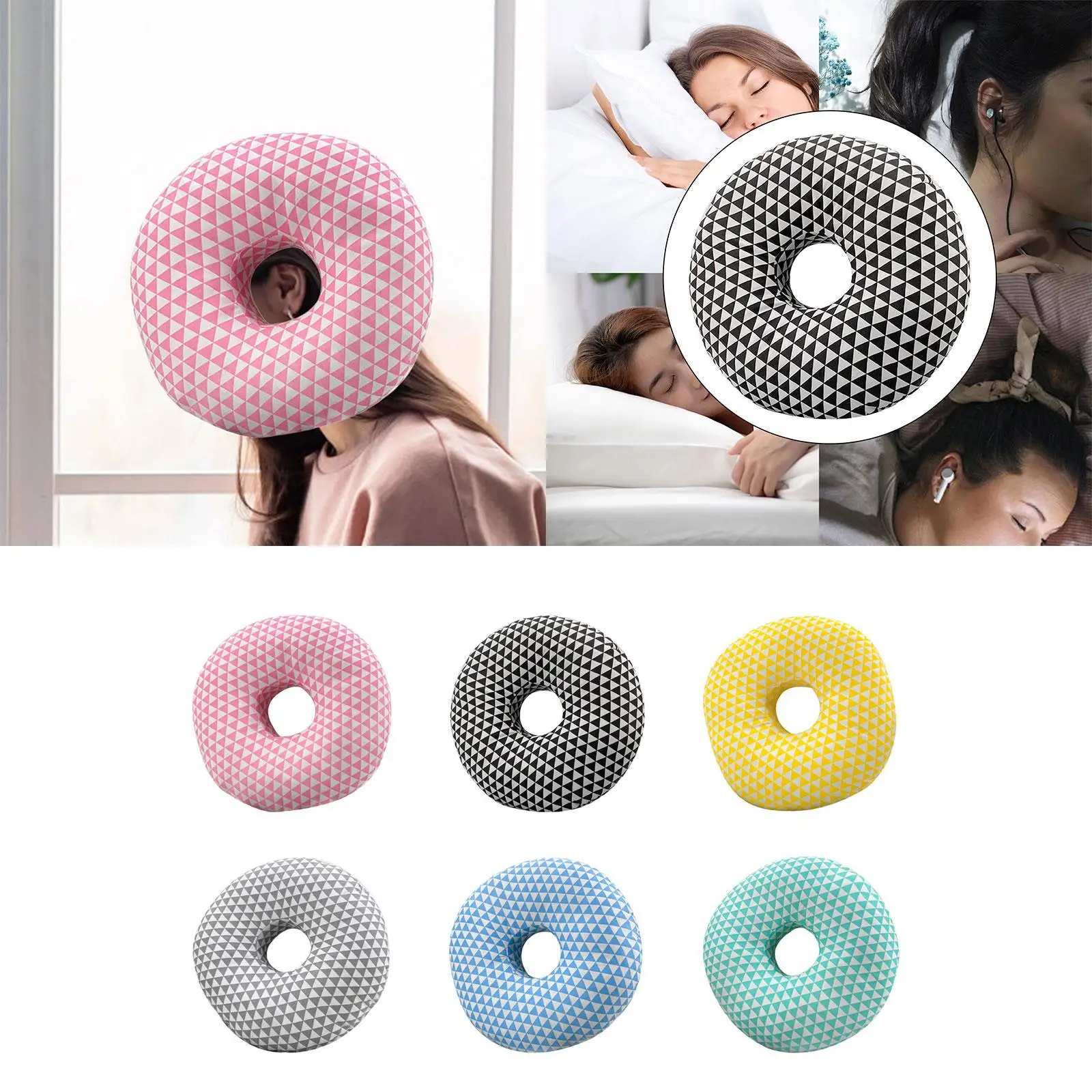 Donut Cushion Ear Piercing Cushion, soft protection, perforated O-shaped