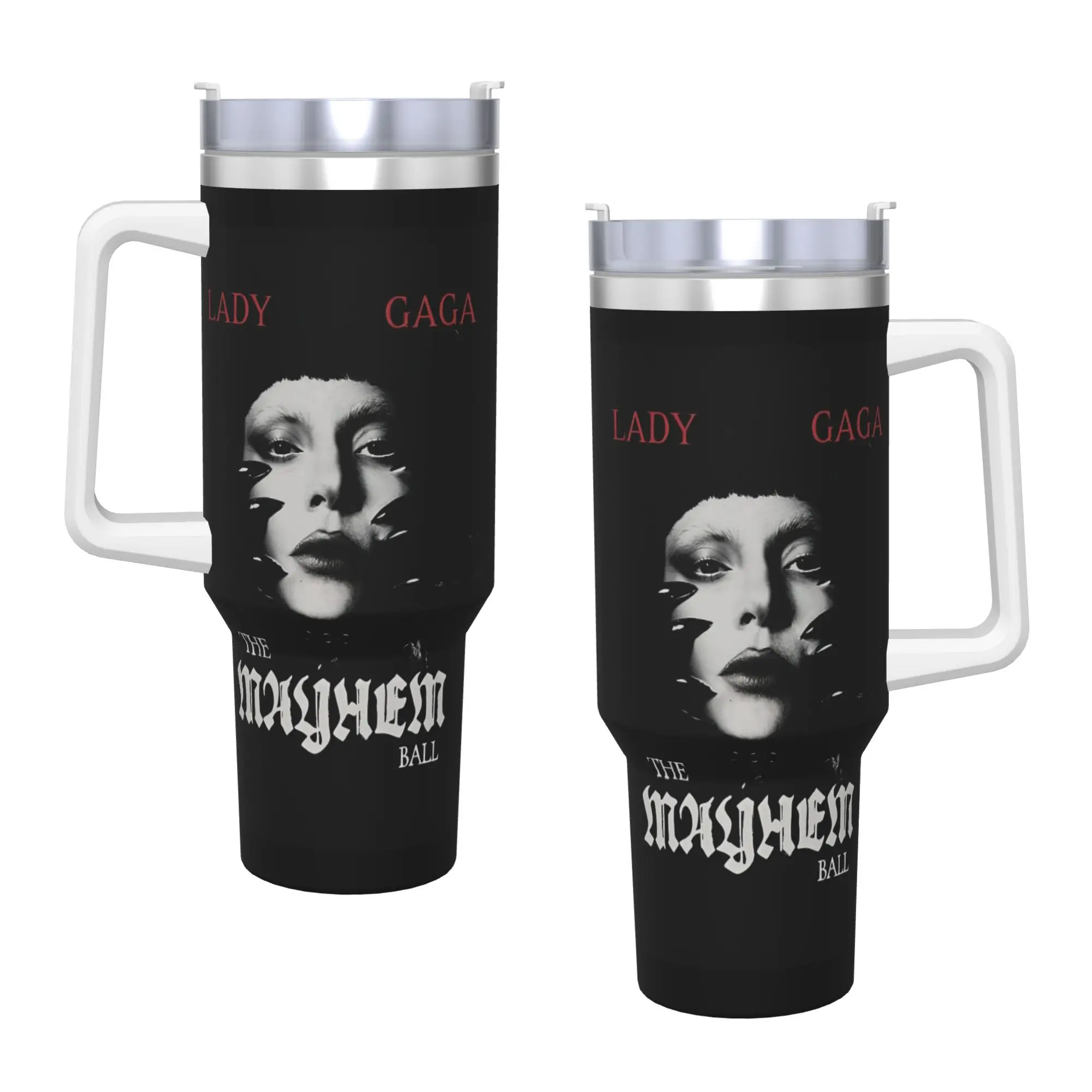 Lady Gaga The Mayhem Ball Tour 202 Tumbler  Cold and Hot Water Bottle Heat Stainless Steel Coffee Mug Printed Camping Mugs Cup
