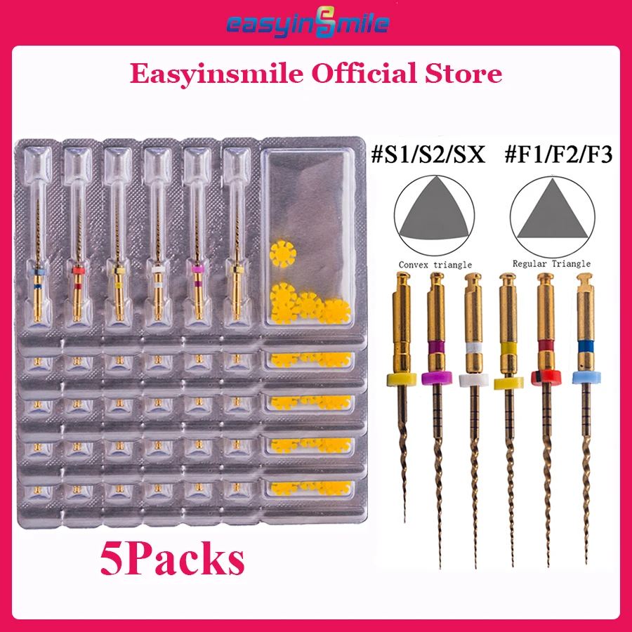 

30Pcs EASYINSMILE Endodontic Dental Endo Rotary Files X-Pro Gold Taper Instrument Heat Activation File Niti Root Canal Tips