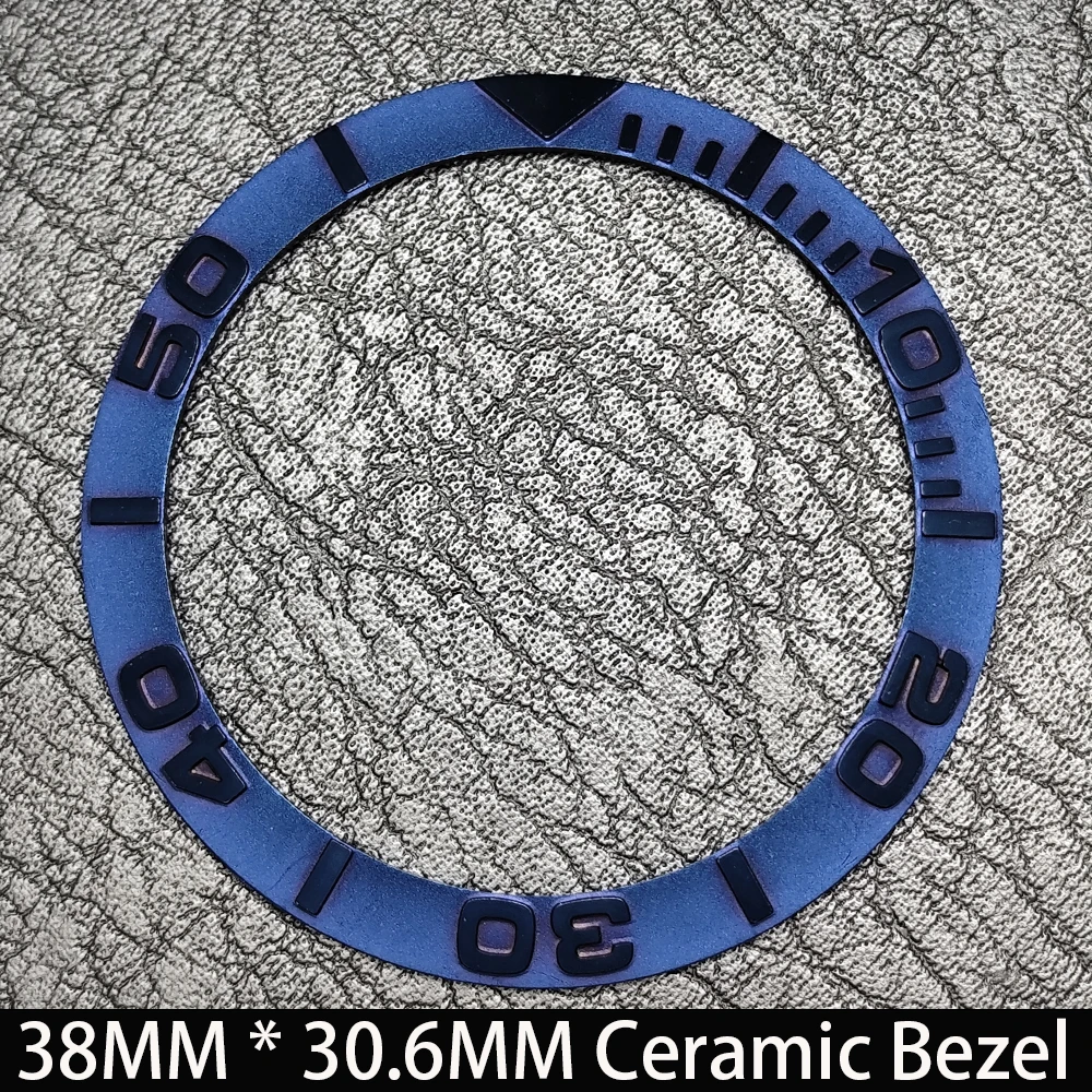 Schräge 38mm * 30,6mm Keramik/Aluminium Blau Leuchtende Lünette GMT und Taucheruhr-Einsatz Passend für 40mm Uhrengehäuse Ersatz-Uhrenteil – Detail 6
