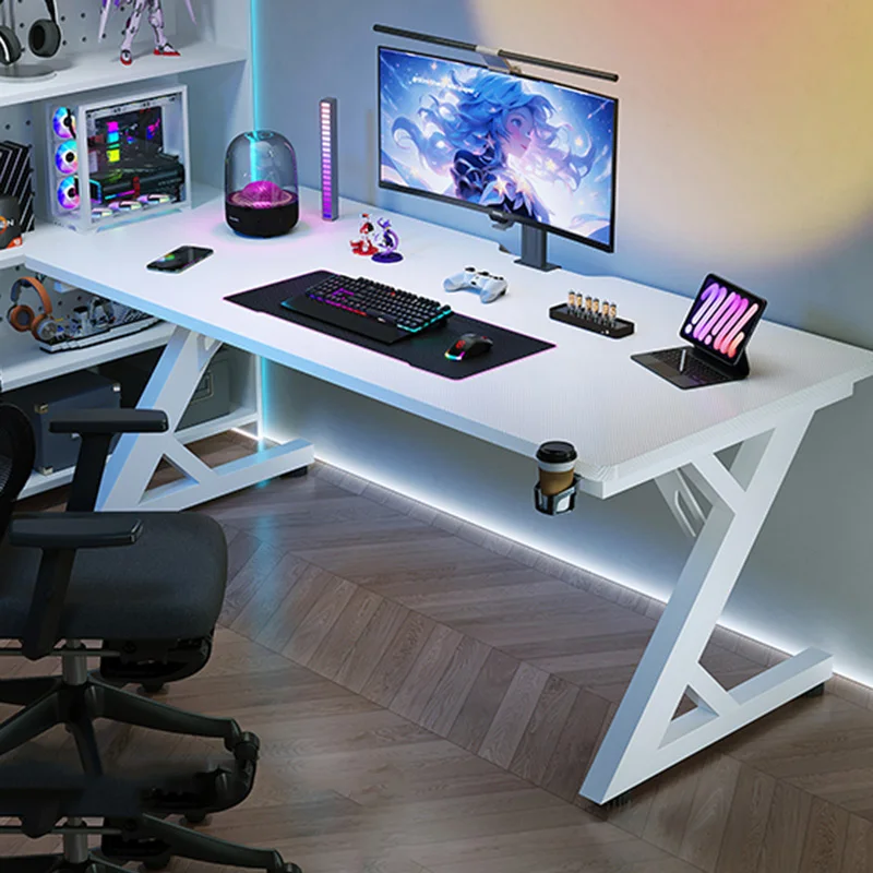Crafts Ästhetischer Büroschreibtisch, großes Design, weiß, moderner Gaming-Schlafzimmer-Büroschreibtisch, stehend, minimalistisch, Biurko, trendige Möbel
