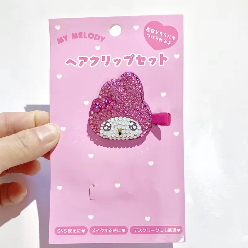 Authentic Sanrio Crystal Hairpin Kuromi Pochacco Cartoon Bangs Clip Cute Crying Chirp Expression Girl Hairpin Headdress Gifts