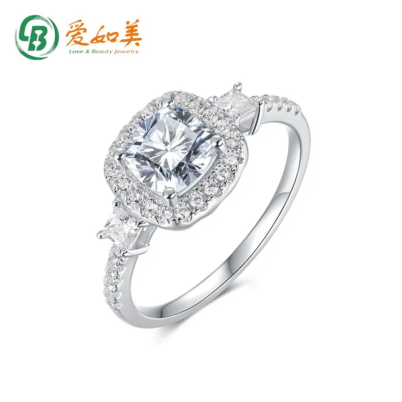 

Classic Brilliant Fat Formula Moissanite Ring18K Gold PT950 Platinum Silver Plated7-Layer Gold Full Diamond Sparkling FingerRing