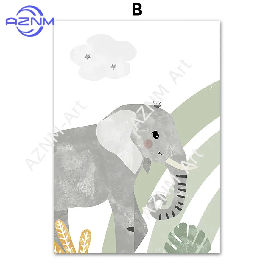 Personalized Safari Nursery Wall Art Custom Name Born to be Wild & Jungle Animal Posters for Boys Bedroom