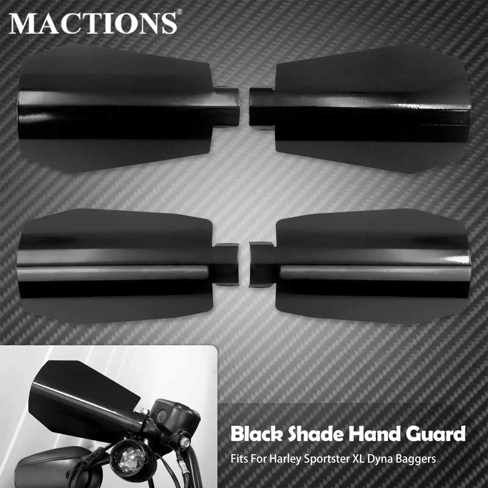 2xMotorcycle Shade Hand Guard Left Right Handguard Protector Cover Black For Harley Sportster XL883 Dyna FXDB FXDL FXRS Baggers