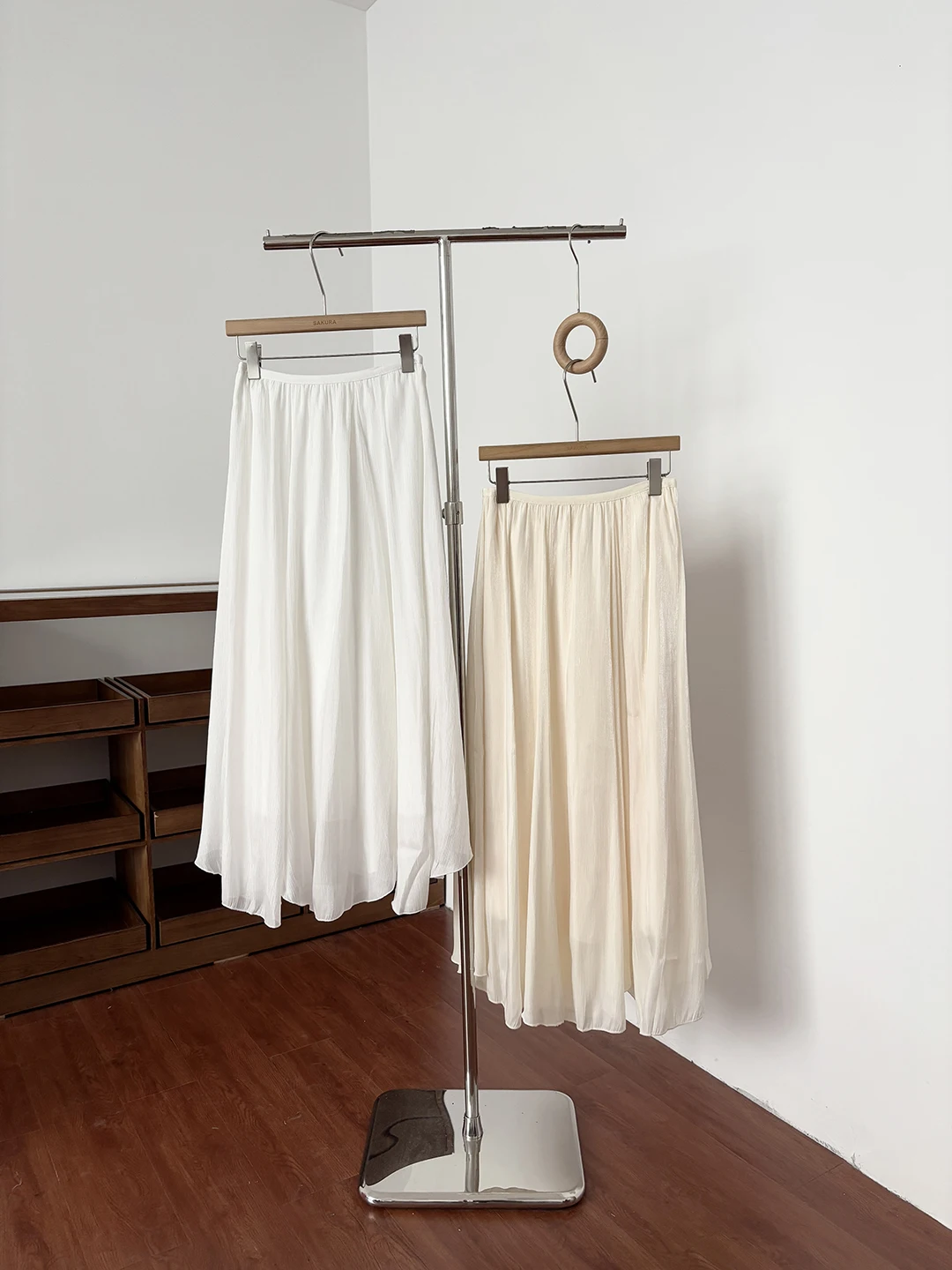 Elegant Lazy Style High Waist Midi Skirt Women's Spring 2026 New Arrival A-Line Skirt Polyester Fiber High Waist Design