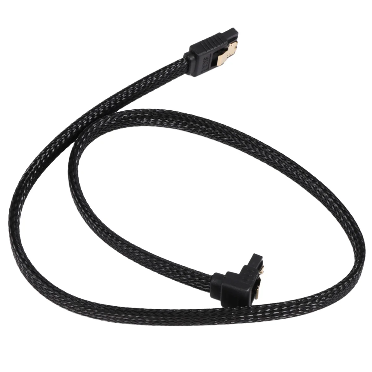 50CM SATA 3.0III SATA3 7pin 6Gb/s Data Cord with Nylon Sleeved(Black)