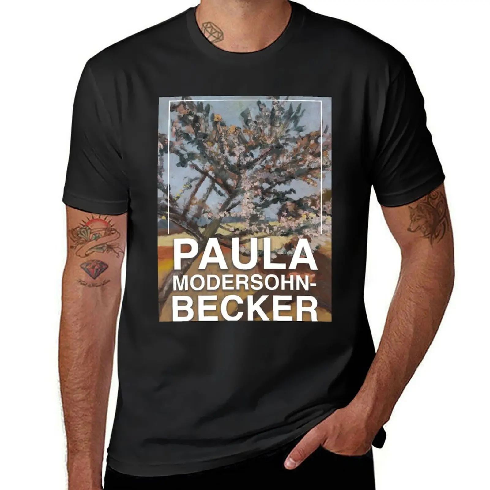 Paula Modersohn Becker, Lying man under a flowering tree, 1903 T-Shirt plus sizes Blouse blanks t shirt men