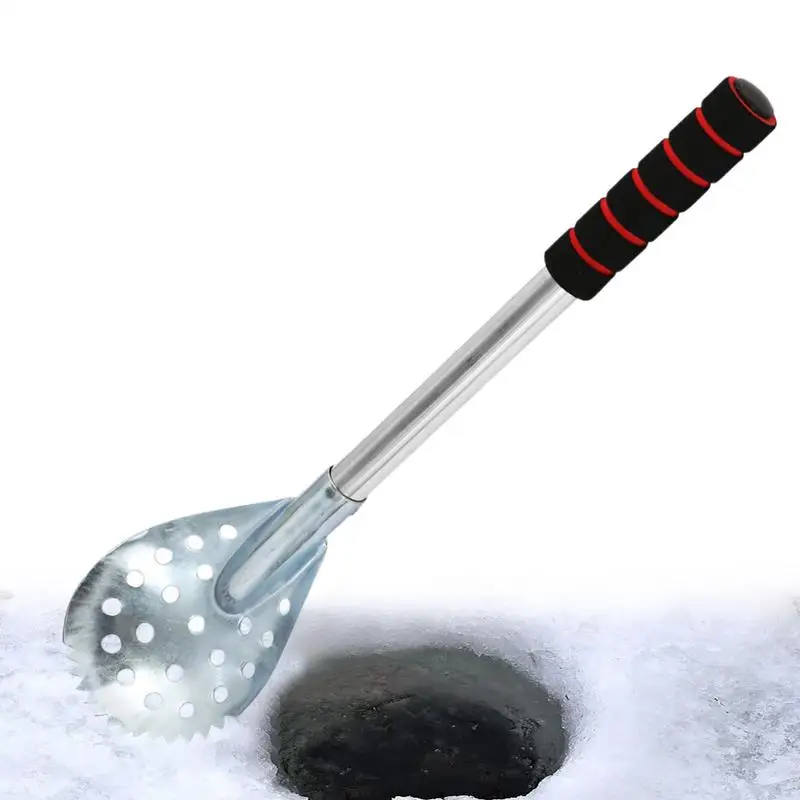 2024 Skimmer Ice Fishing Spoon Portable Comfortable Grip Ice Scoop Winter Fishing Skimmer for Easy Removing Slush Snow Ice