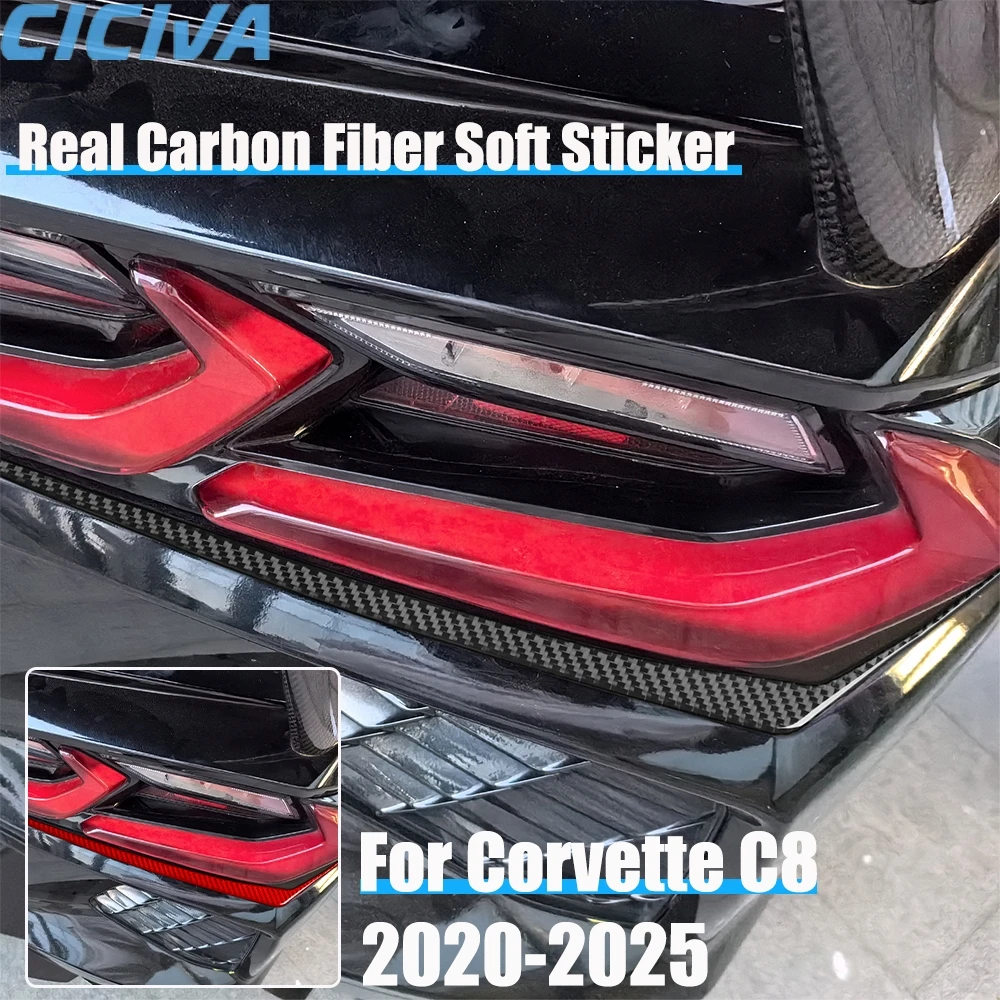 

Real Carbon Fiber Car Accessories Taillights Strips Cover Soft Sticker For Chevrolet Corvette C8 2020 2021 2022 2023 2024 2025
