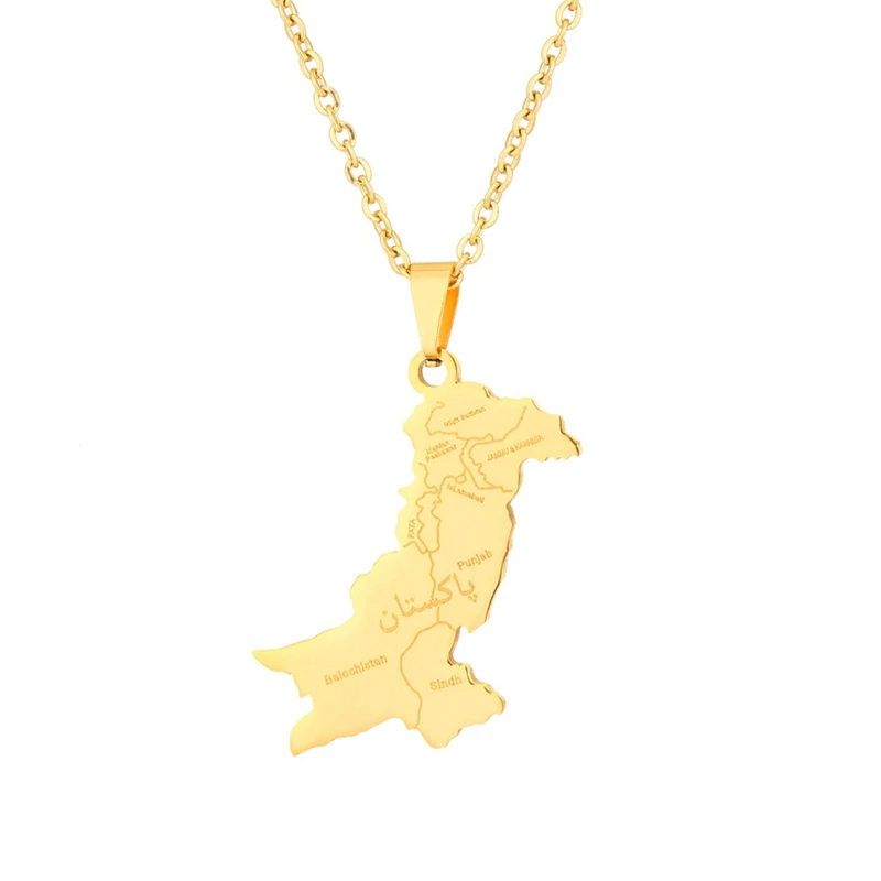 Pakistan Map With City Pendant Necklace For Women Men Charm Fashion Pakistani Maps Jewelry