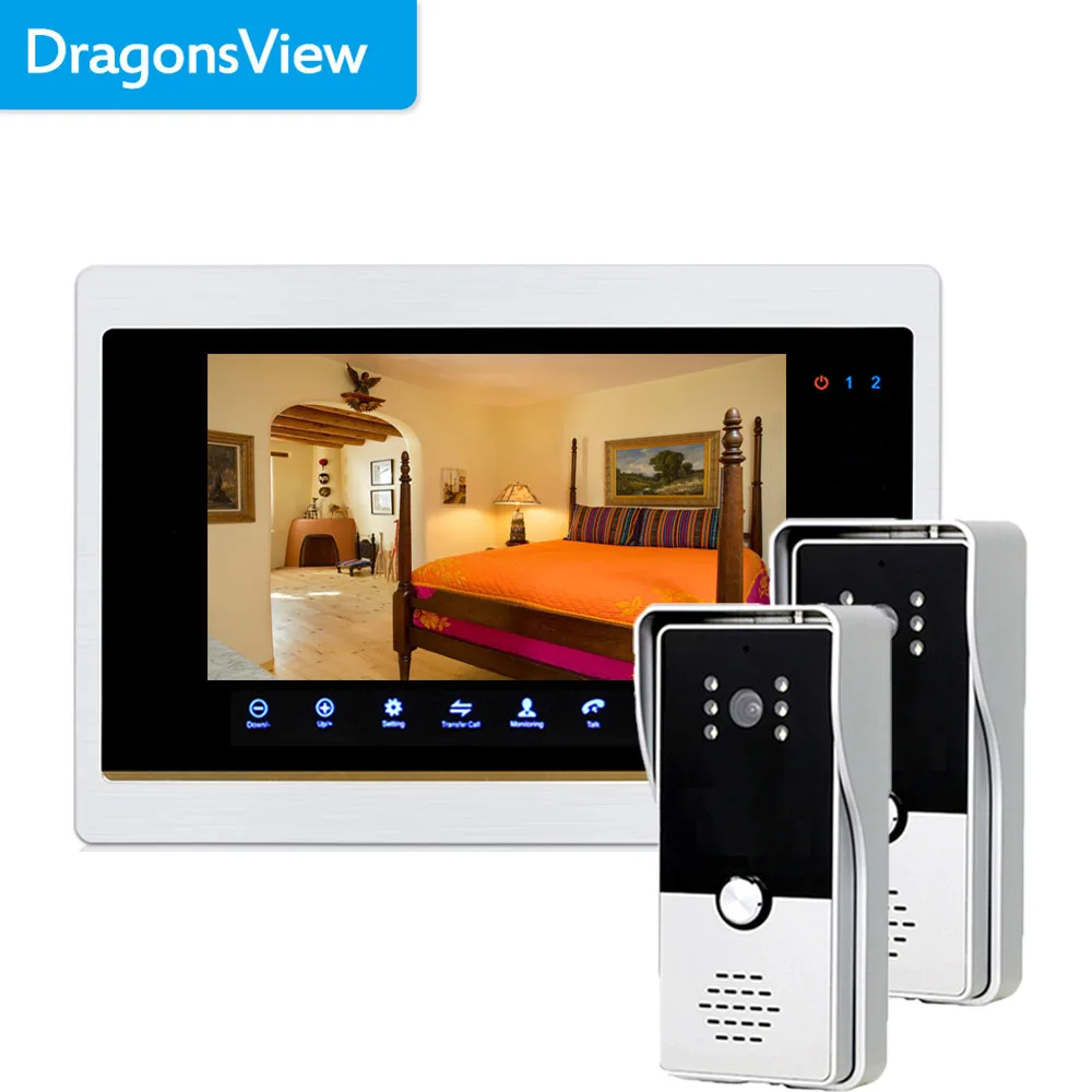 

Dragonsview 7 Inch Wired Video Intercom for Villa Door Phone System with Doorbell Camera Multiple Record Unlock Talk