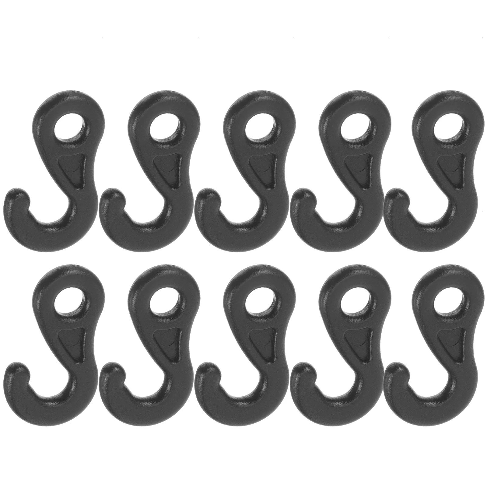 10 Pcs Hook up Outdoor Canopy Tent Question Mark Light Ground Nail Wind Rope Connection Pom9 10pcs (black) Hooks Plastic