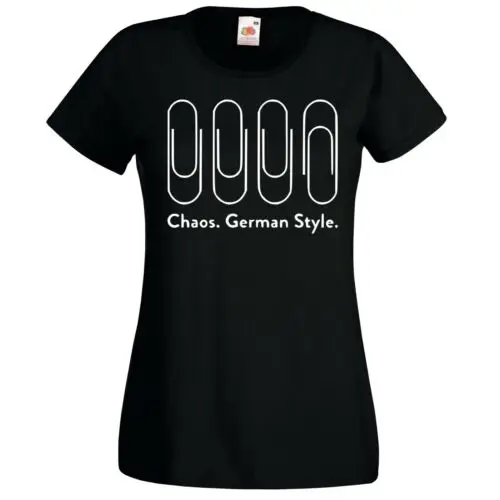 Youth Designz Chaos German Style Damen T-Shirt Nerd Lustig Spruch Fun Arbeit