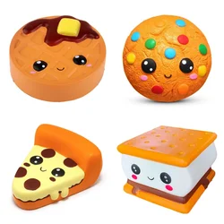 Squishy Chocolate Biscuit Cheese Bread Series PU Squishies Slow Rising Cream Scented Fidget Anti-Stress Kids Toys Gift