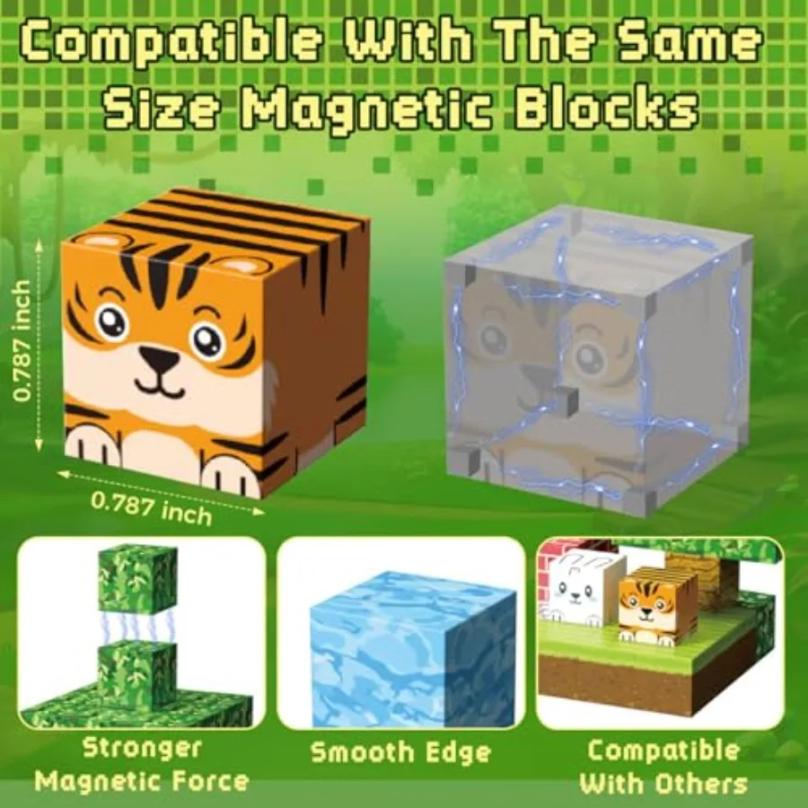 كتل مغناطيسية 150 قطعة مكعبات بناء مغناطيسية ألعاب بناء مفتوحة مع حقيبة تخزين للعب الإبداعي وتعلم الجذع