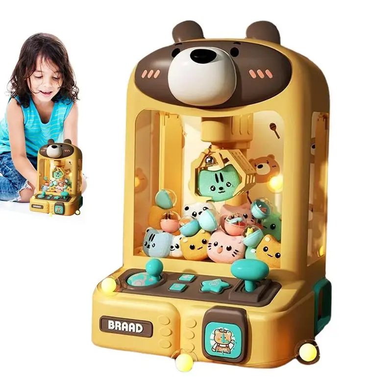 Mini Claw Machine For Kids Tiny Music Arcade Claw Machine Cute Arcade Claw Machine With 10 Plush Toys Vending Machines Toys For