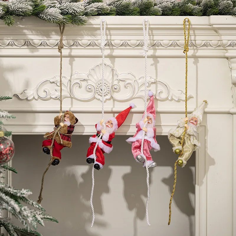 

Christmas Decorations Santa Climbing Rope Pendant Resin Old Man Doll Pendant Climbing Rope Old Man Hanging Decoration