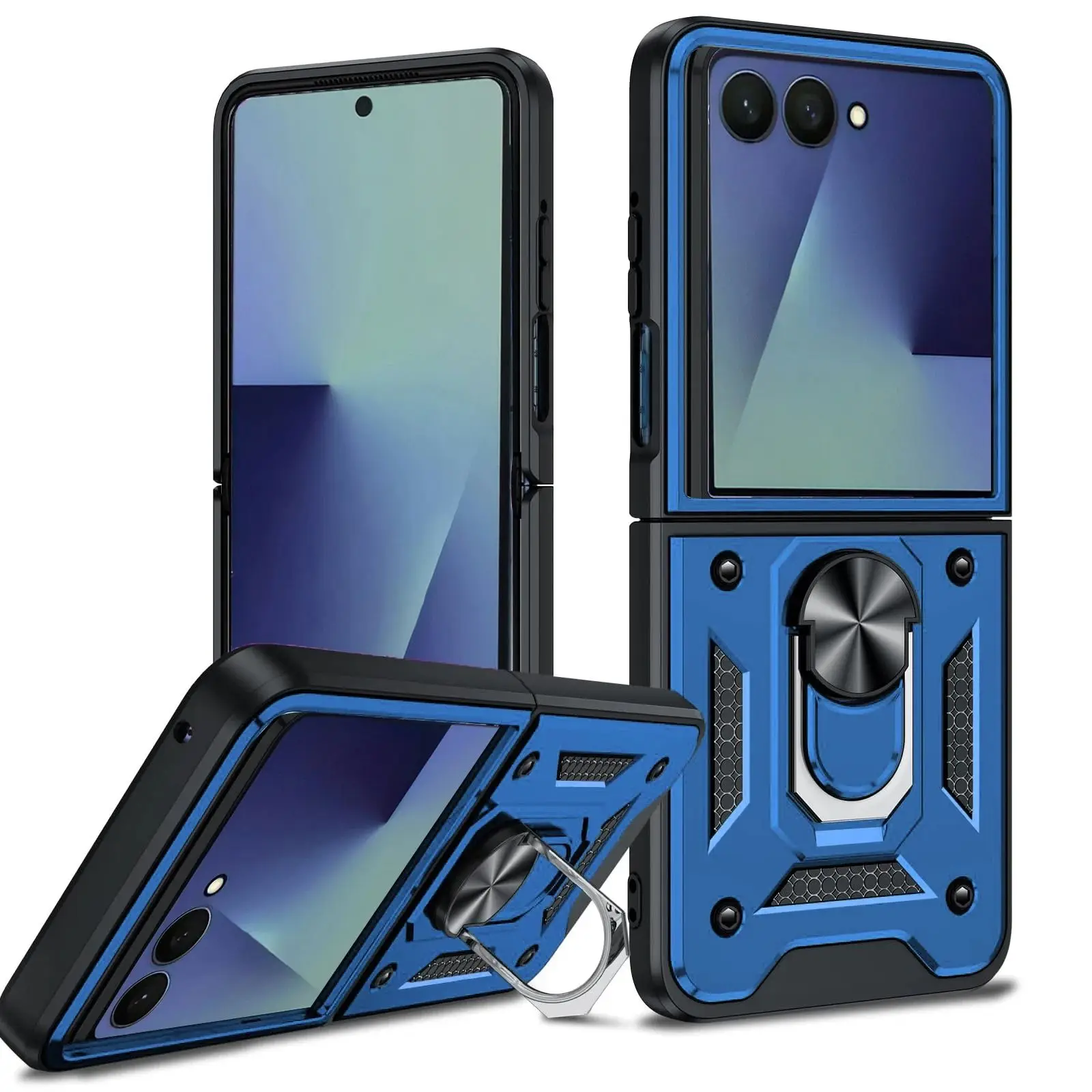 

Shockproof Armor Case for Samsung Galaxy Z Flip 7 FE Ring Holder Slide Lens Protect for Samsung Galaxy Z Flip 7 FE Case Cover