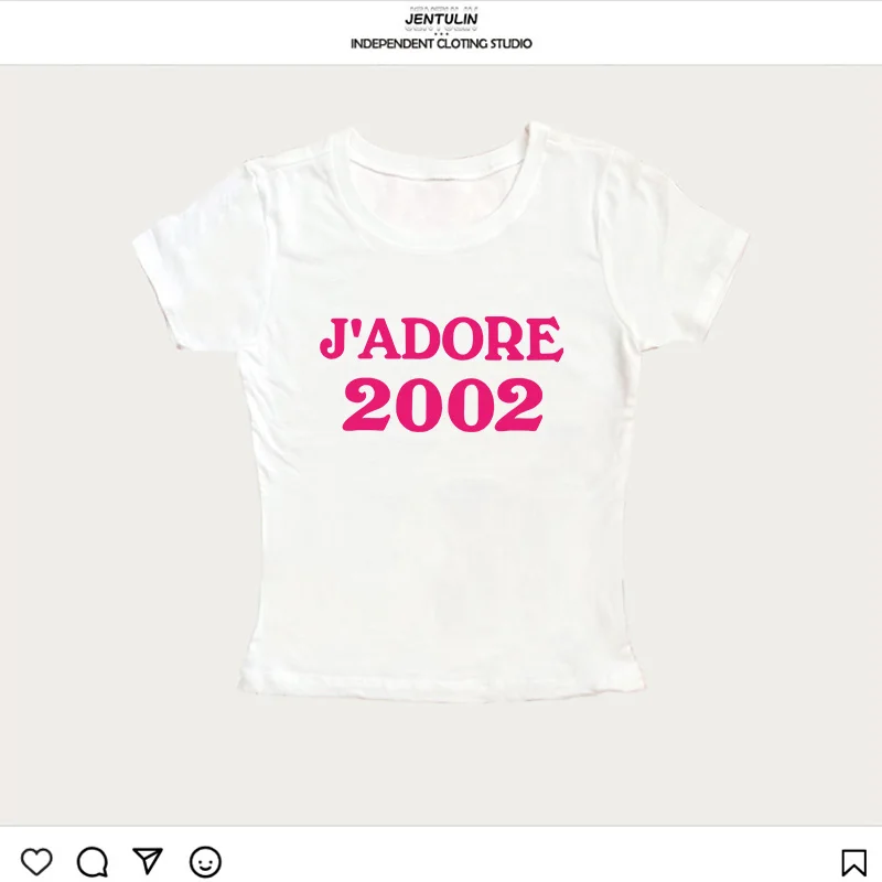 T-shirt manches courtes femme, haut court noir Y2k, Vintage, lettres imprimées, Streetwear, Sexy, esthétique, Punk, Slim, années 2000