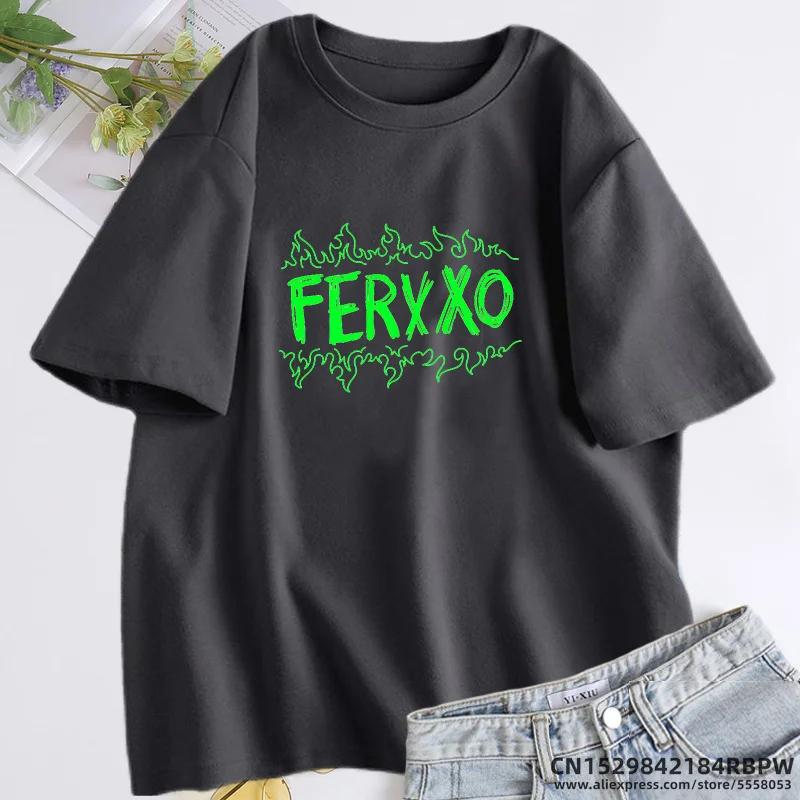 Ferxxo огненные футболки, хлопковая футболка с коротким рукавом Feid Ferxxo Tour, Харадзюку, Повседневная Хип-хоп Rnb, футболка, эстетическая одежда Ferxxo огненные футболки, хлопковая футболка с коротким рукавом Feid Ferxxo Tour, Харадзюку, Повседневная Хип-хоп Rnb, футболка, эстетическая одежда