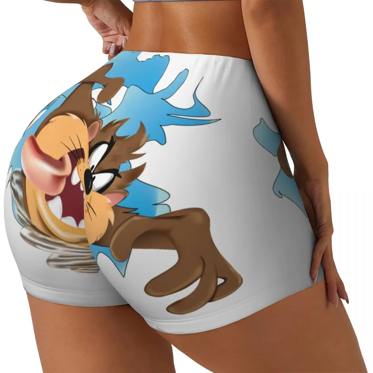 Custom Tasmanians Devil Animal Gym Volleyball Biker Shorts Women's Cartoon Workout Yoga Shorts