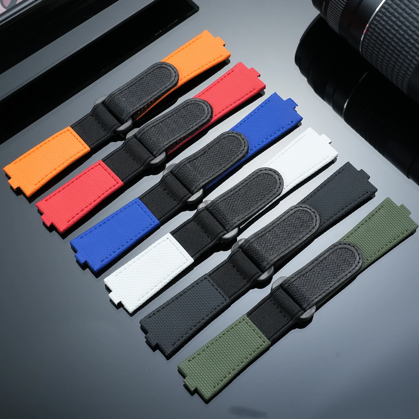 Custom 24 Colors Hook & Loop Quick Release FKM Rubber Watch Band  For VC Overseas 4500V 5500V 7900V Replacement strap