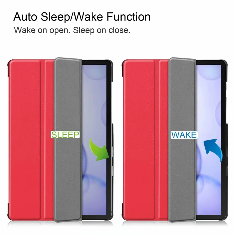 Tri-Fold Leather Case for Samsung Galaxy Tab S6 10.5 T860 with Auto Wake Sleep Shockproof Cover